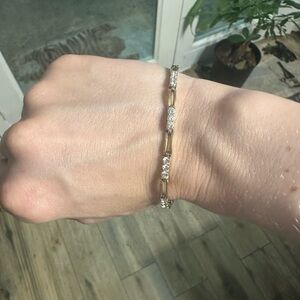 Elegant Gold tone and Crystal Women’s Bracelet
